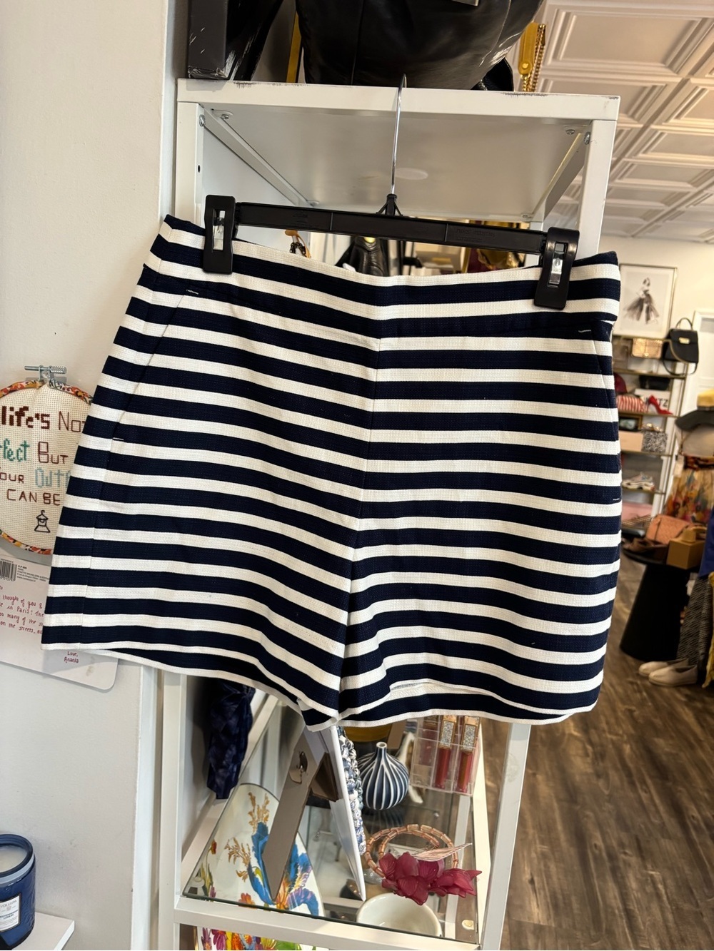 J. Crew Navy and White Striped Women's Shorts
